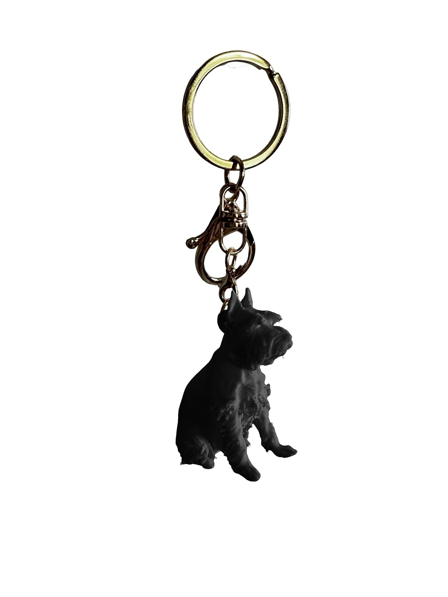Schnauzer keychain- White, Gold, or Black