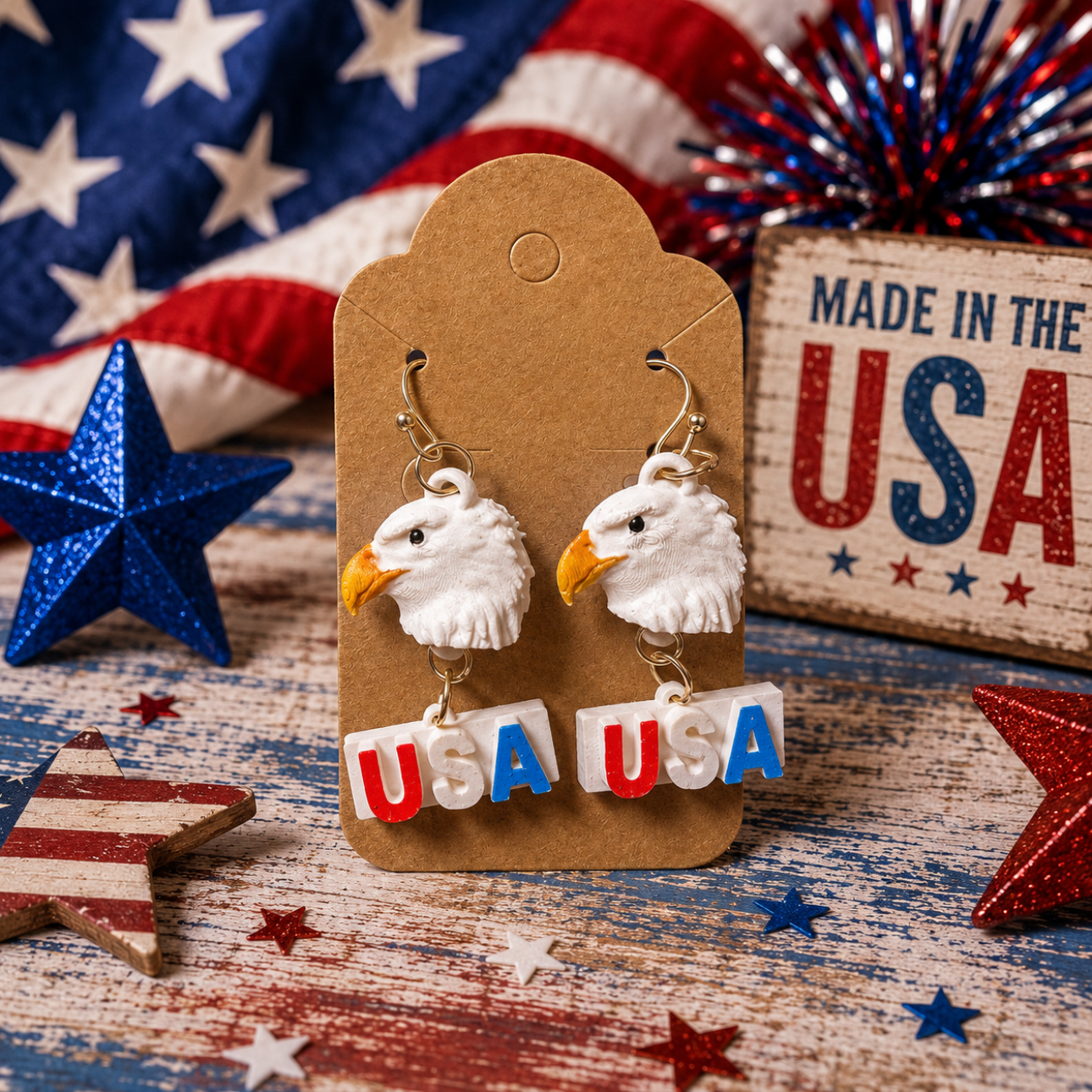 USA Eagle earrings