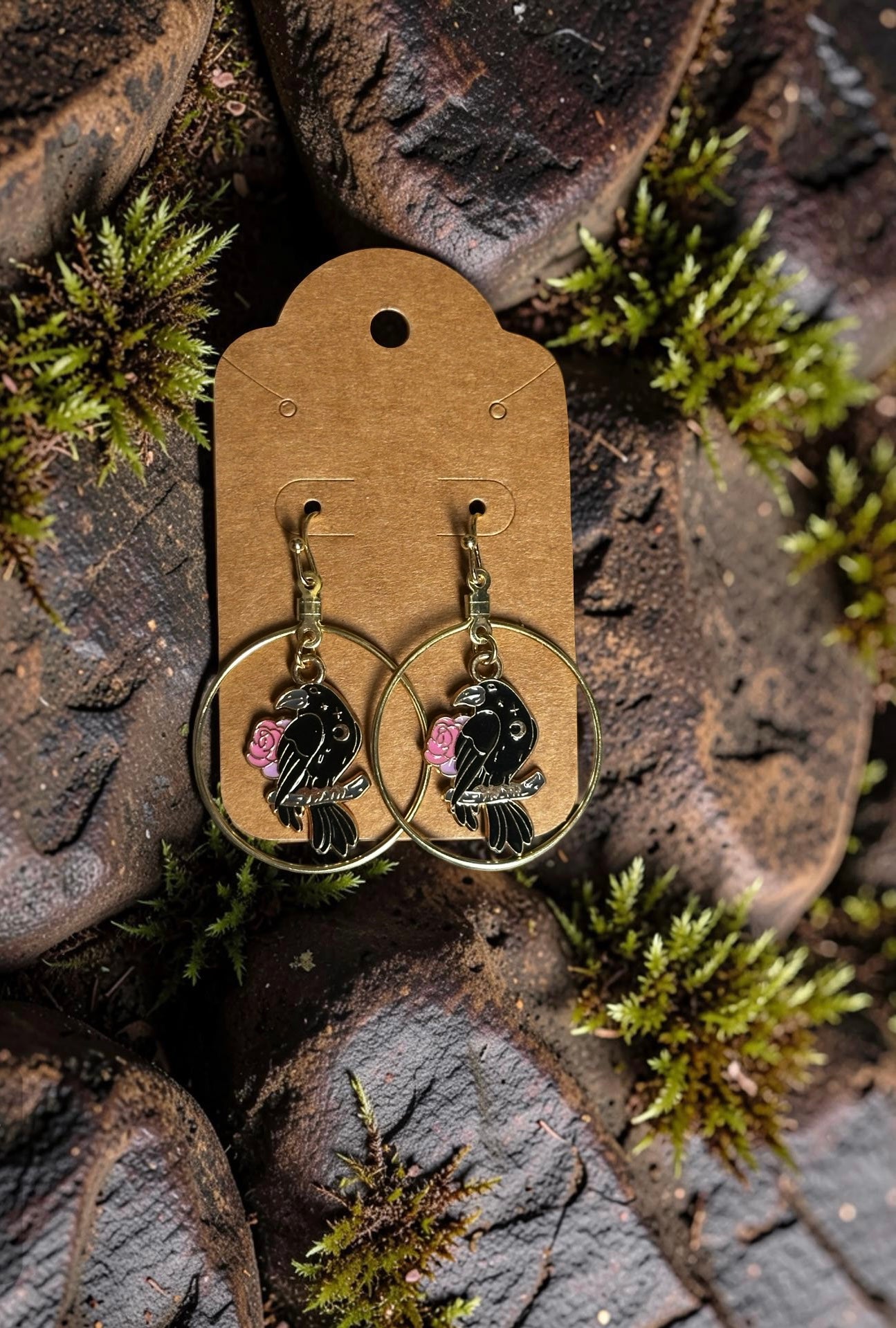 Black Crow Earrings