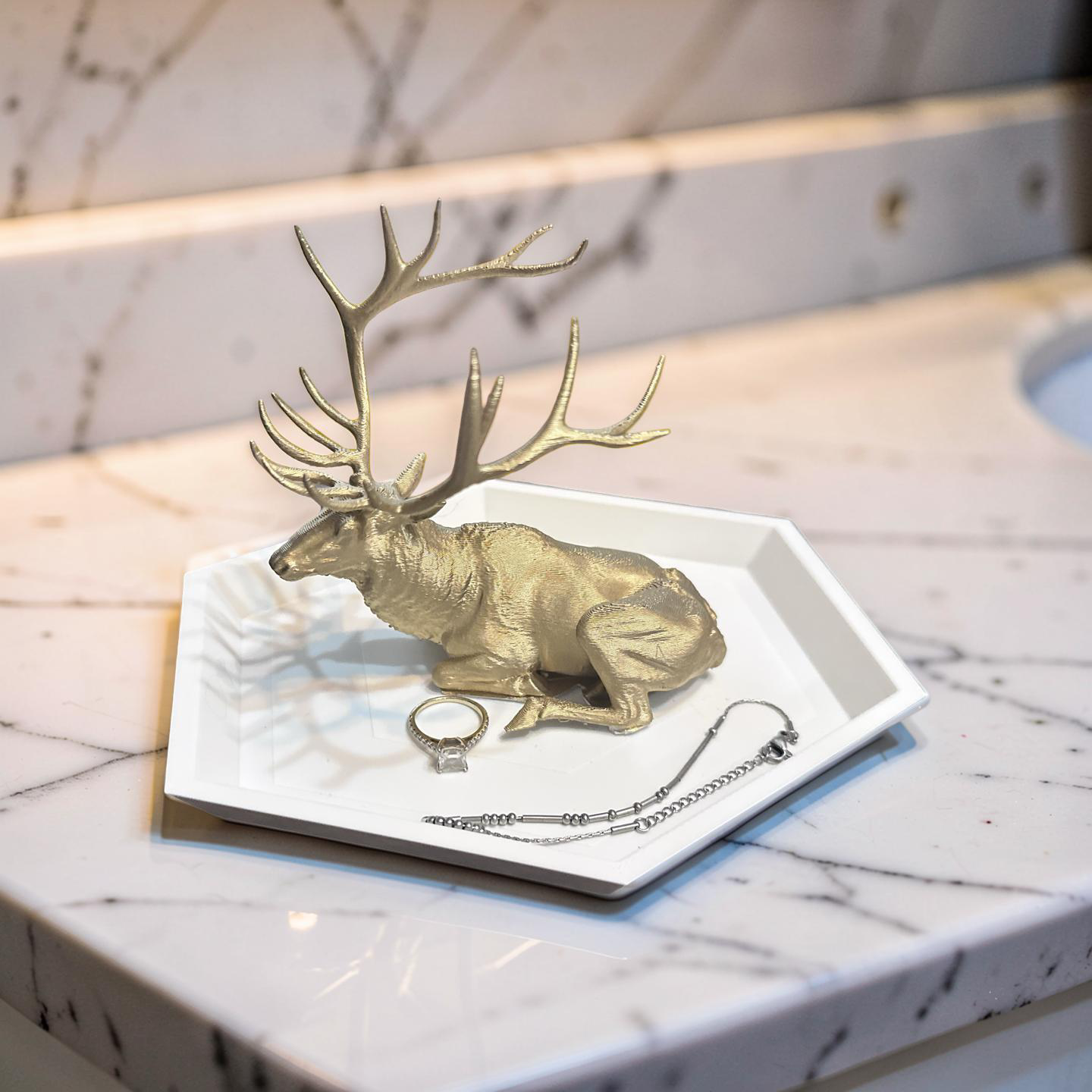 Gold Elk Trinket Tray
