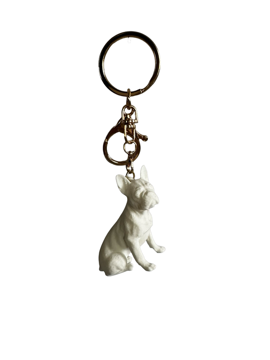 French Bulldog keychain - White, Gold, or Black