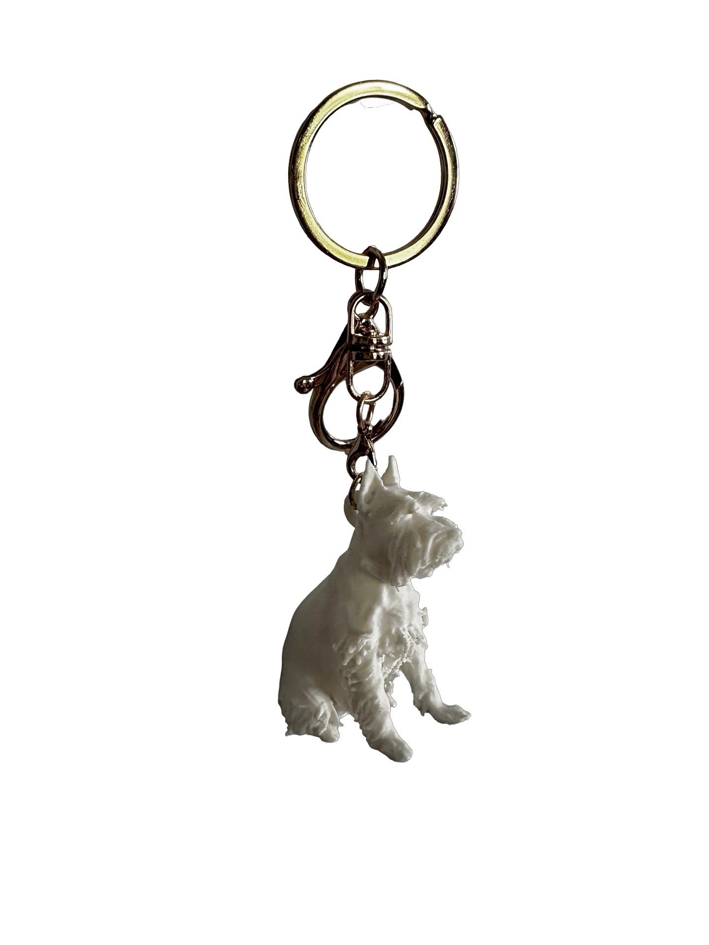 Schnauzer keychain- White, Gold, or Black