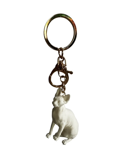 Sphynx keychain- White, Gold, or Black