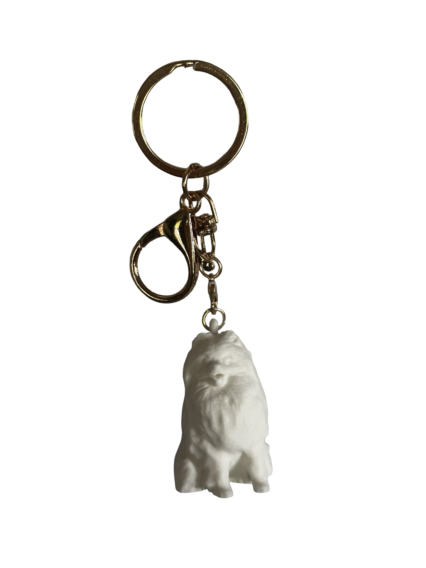 Pomeranian Keychain- White, Gold, or Black