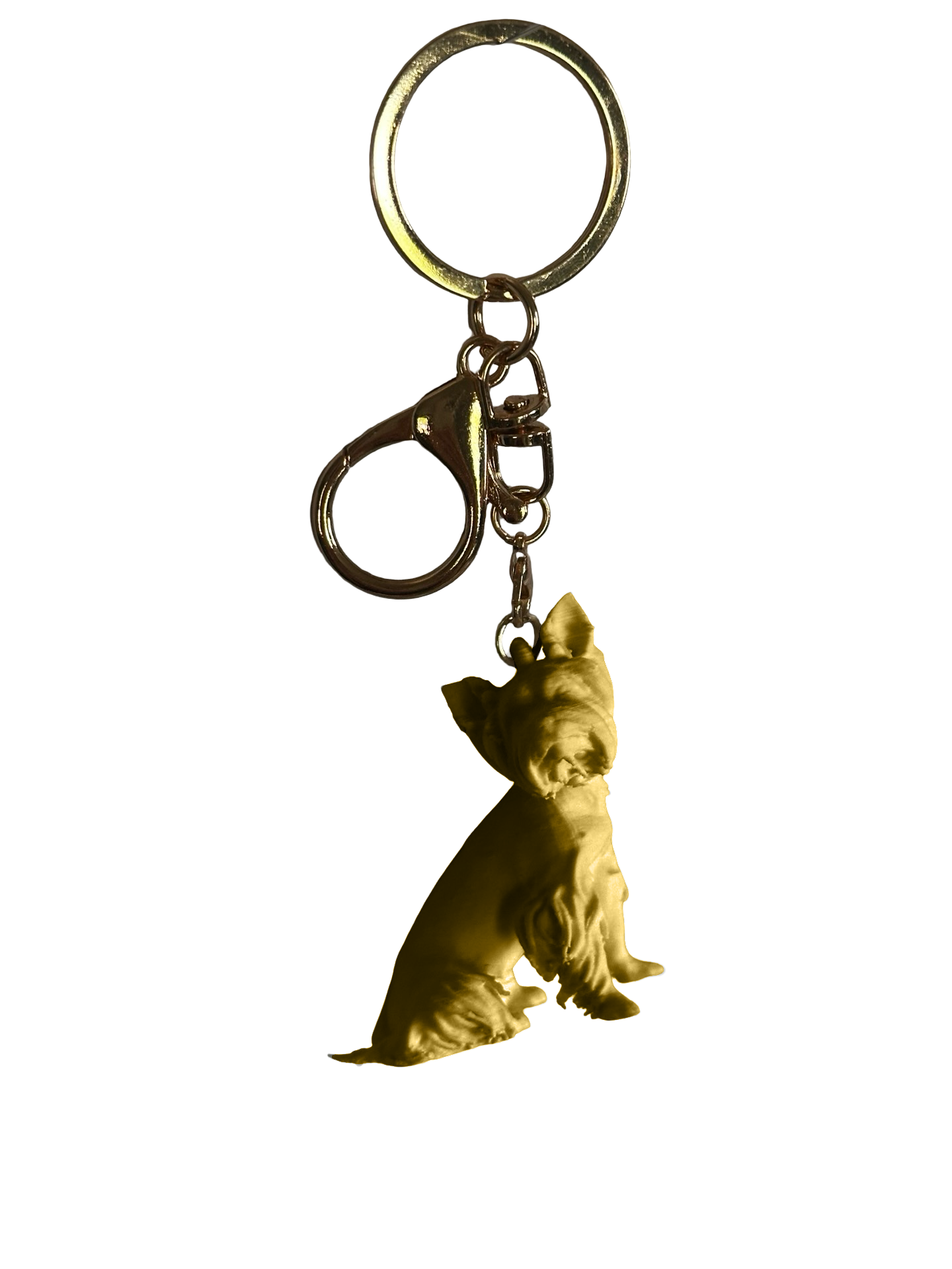 Yorkie Keychain- White, Gold, or Black