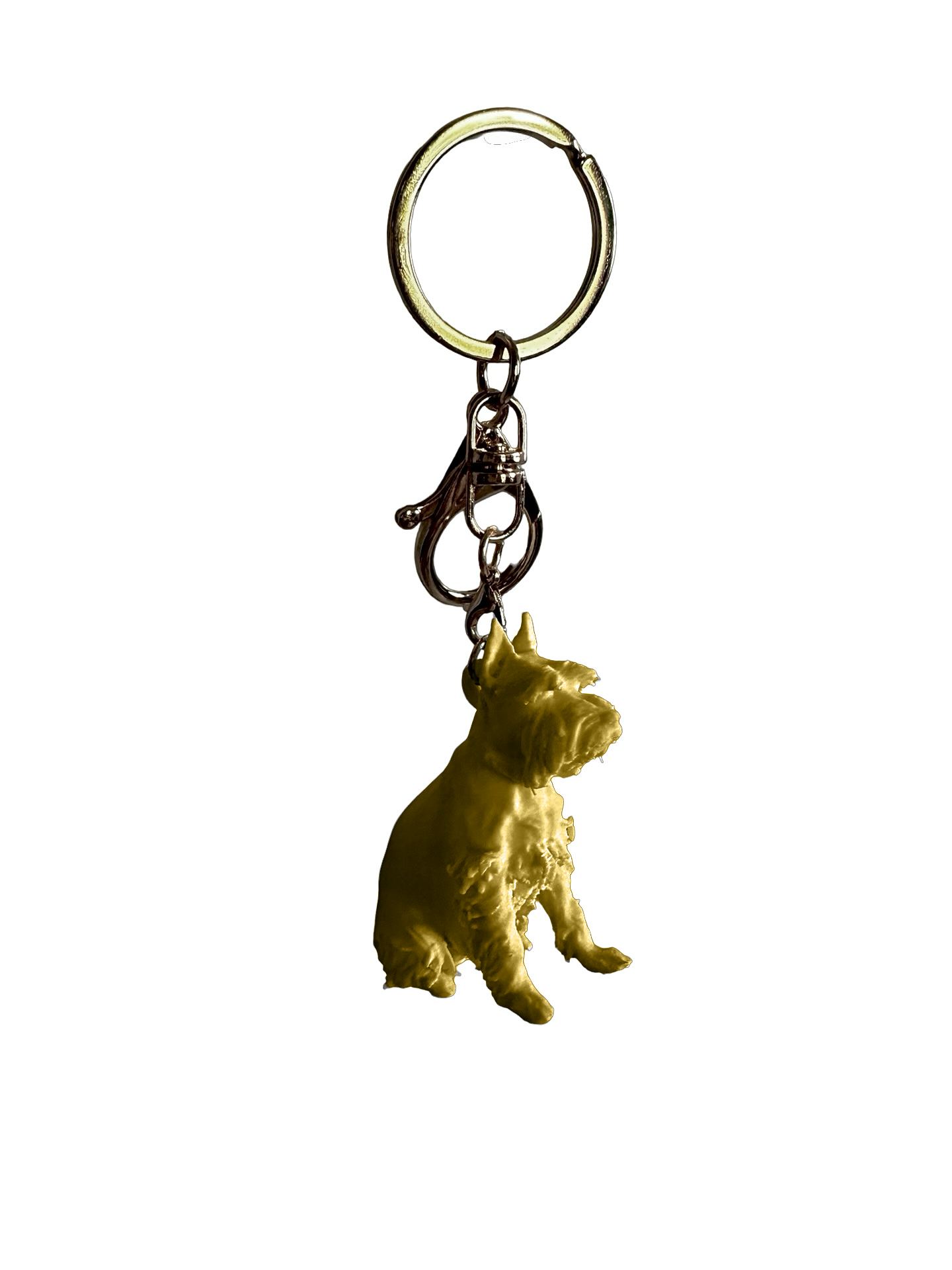 Schnauzer keychain- White, Gold, or Black