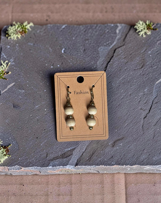 wood bead Earrings