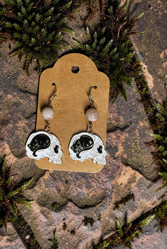Skull Cat Earrings
